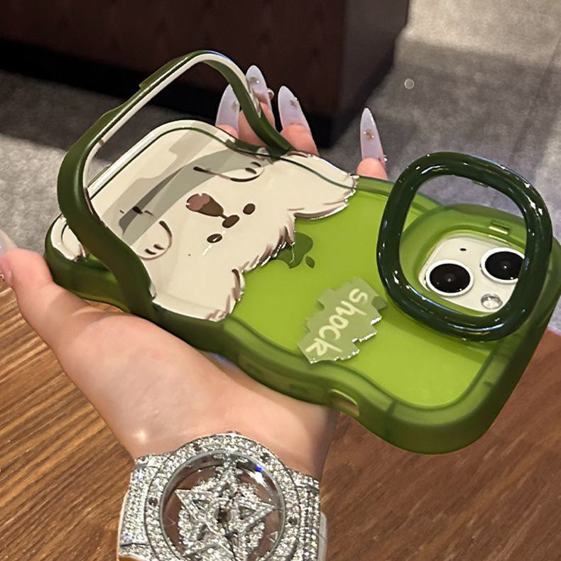 Q107 - Cute Shock Puppy Phone Case With Rotating Stand