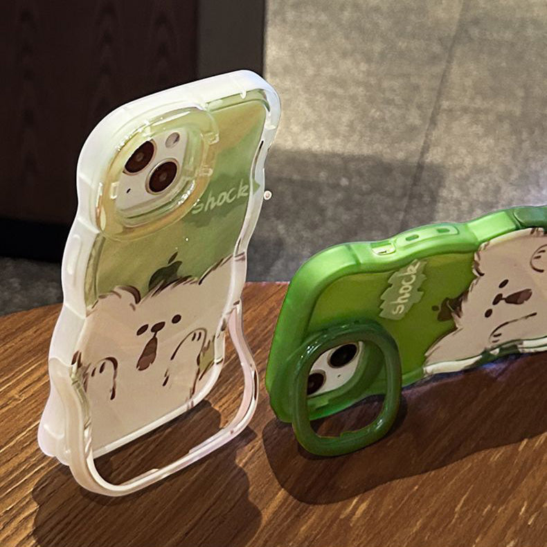 Q107 - Cute Shock Puppy Phone Case With Rotating Stand