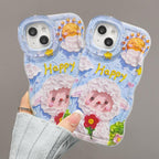Q111 - Cute Sheep Oil Painting Phone Case With Rotating Stand