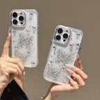S109 - Shockproof Clear Phone Case – 3D Butterfly & Crystal Decor with Glitter Accents, Anti-Fingerprint & Drop Protection