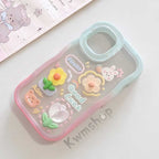 Q114-B - Cute 3D Frog Flower Phone Case With Rotating Stand
