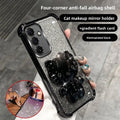 Luxury Glitter Mirror Hello Kitty Stand Phone Case For Samsung A57 A37 A27 A17 A07 A56 A36 A26 A16 A06 A55 A35 A25 A15 A05 Cover