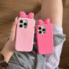 3D Cute Bowknot Cartoon Tie Silicone Phone Case for IPhone 13 14 15 16 Pro Max Plus 17 15pro Shockproof Soft Lovely Cover - H129