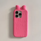 3D Cute Bowknot Cartoon Tie Silicone Phone Case for IPhone 13 14 15 16 Pro Max Plus 17 15pro Shockproof Soft Lovely Cover - H129
