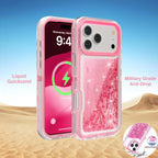 3IN1 OTT Heavy Duty Glitter Liquid Quicksand Box Phone Case For iPhone 18 17Air 16 15 14 Pro Max Military Grade Shockproof Cover - Q119