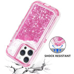 3IN1 OTT Heavy Duty Glitter Liquid Quicksand Box Phone Case For iPhone 18 17Air 16 15 14 Pro Max Military Grade Shockproof Cover - Q119