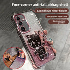 Luxury Glitter Mirror Hello Kitty Stand Phone Case For Samsung A57 A37 A27 A17 A07 A56 A36 A26 A16 A06 A55 A35 A25 A15 A05 Cover