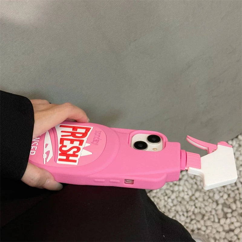 Stereo Cleaner 3D Cute Soft Silicone Case for IPhone 15 14 13 12 16 17 Pro Max 11 15Pro i17 I Phone Shockproof Cover Accessories