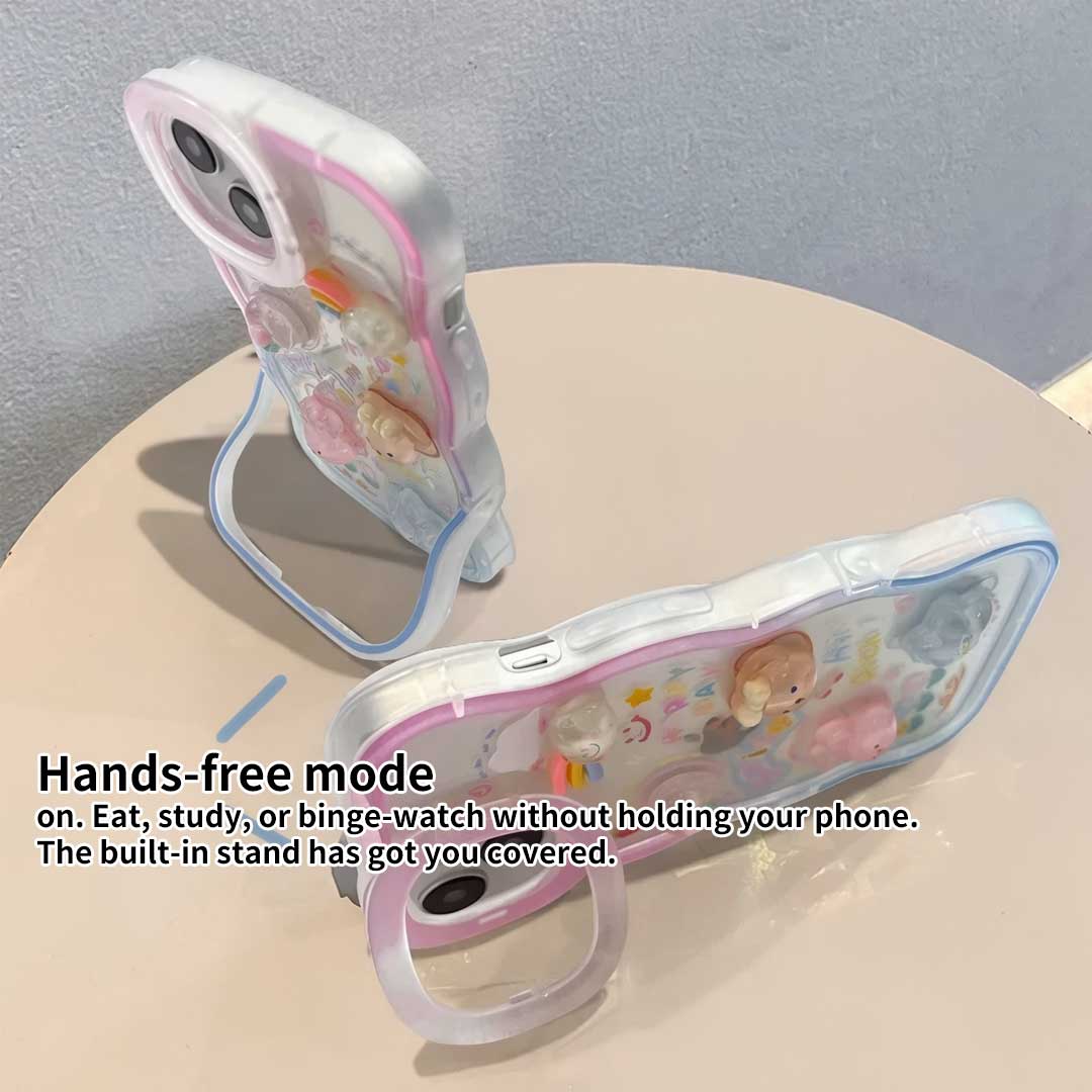 Q114-A - Cute 3D Bear Phone Case With Rotating Stand