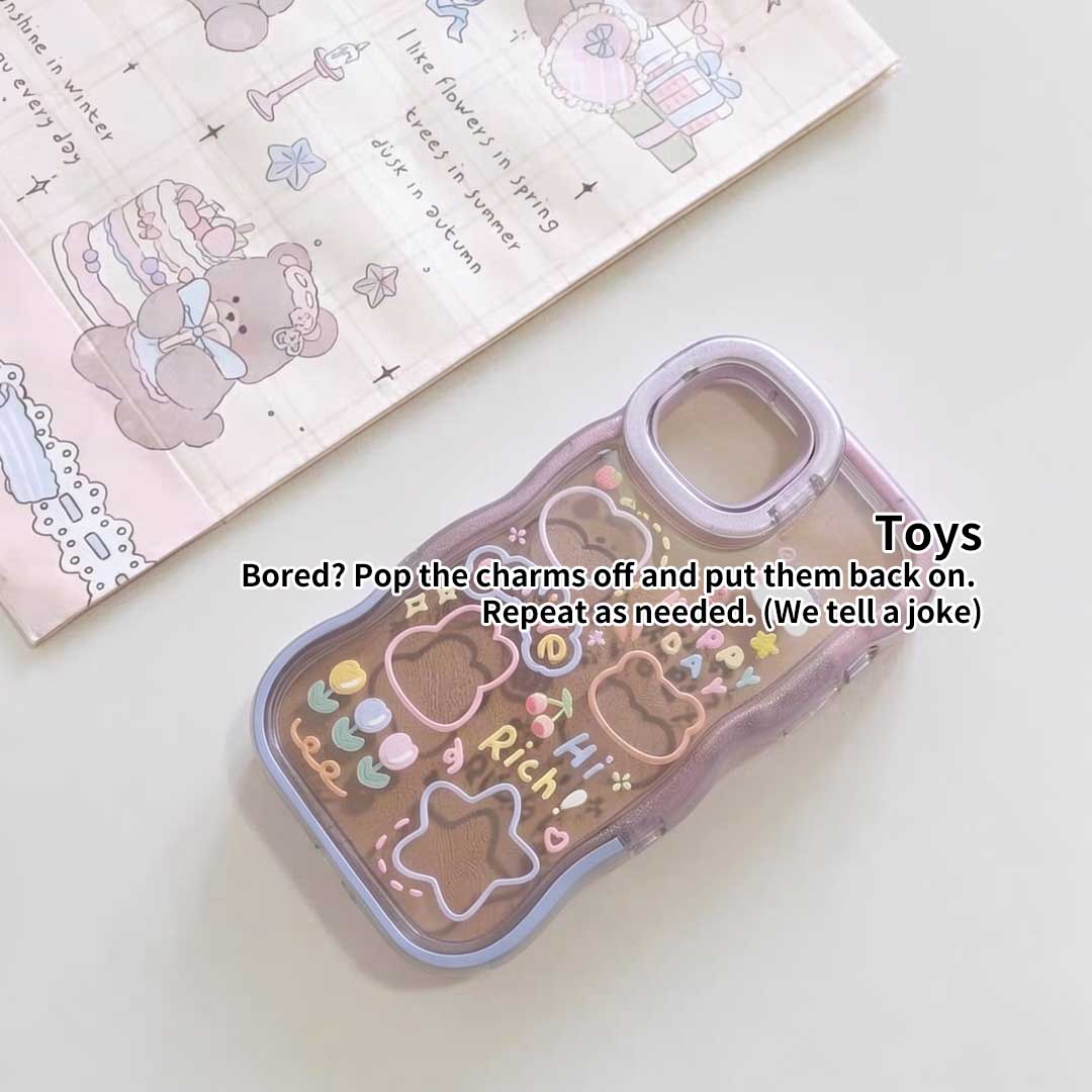 Q114-A - Cute 3D Bear Phone Case With Rotating Stand