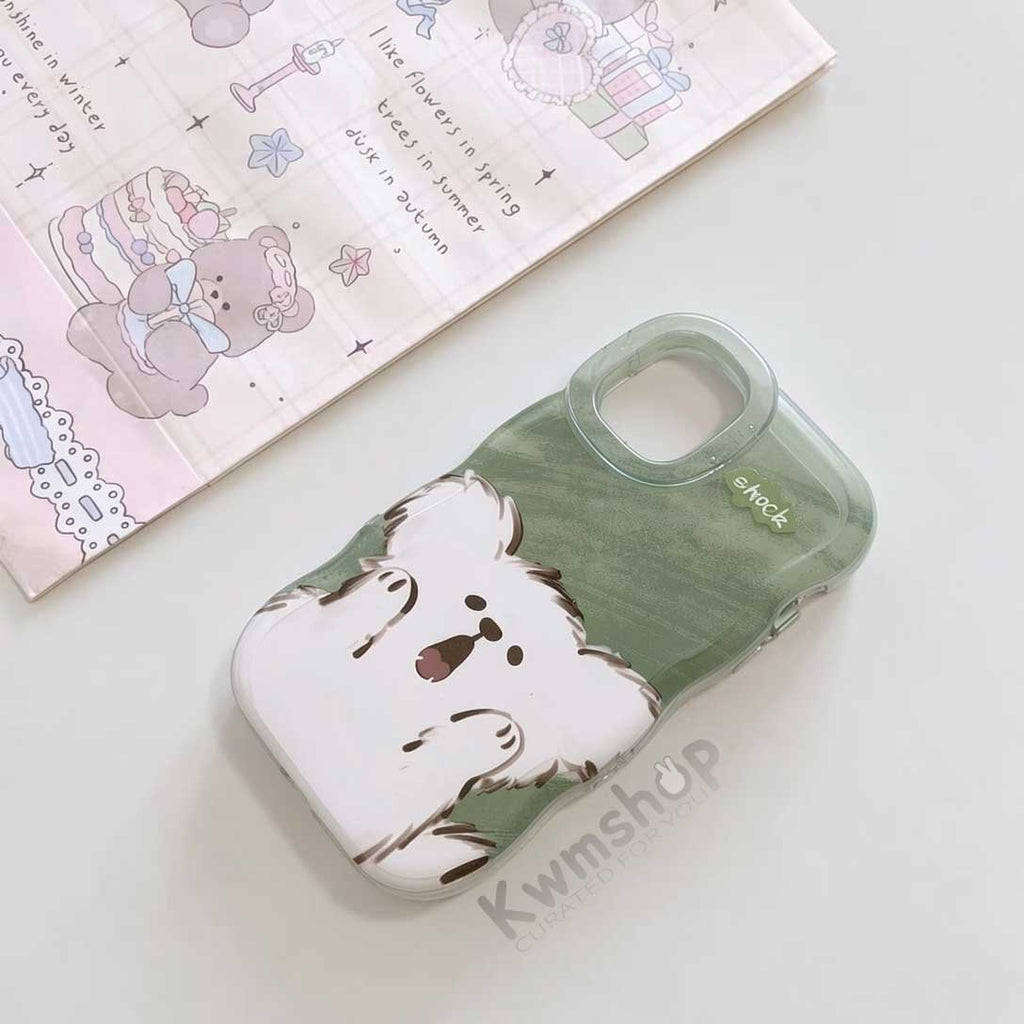 Q107 - Cute Shock Puppy Phone Case With Rotating Stand